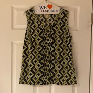 Banana republic sleeveless blue and green top. Size large. NWOT.